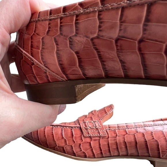 J. Crew - Academy Loafer in Croc-Embossed Leather Shoes Sz 7.5 - Picture 10 of 12